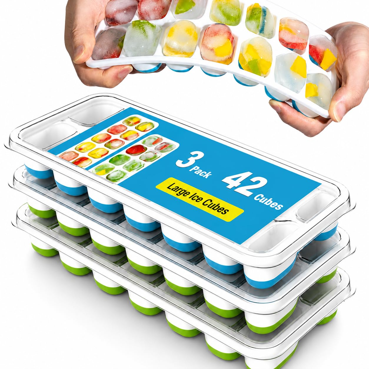Photo 1 of DclobTop 3 Pack Ice Cube Trays with Lids