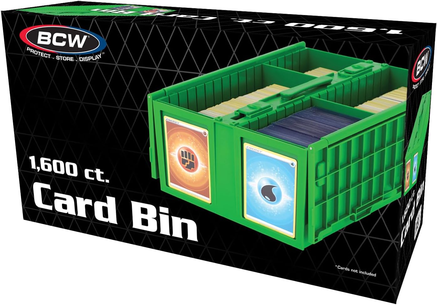 BCW Collectible Card Bin Green | Holds up to 1600 Cards | Plastic Storage Box for Pokémon, MTG & Sports Cards - 6 Pack