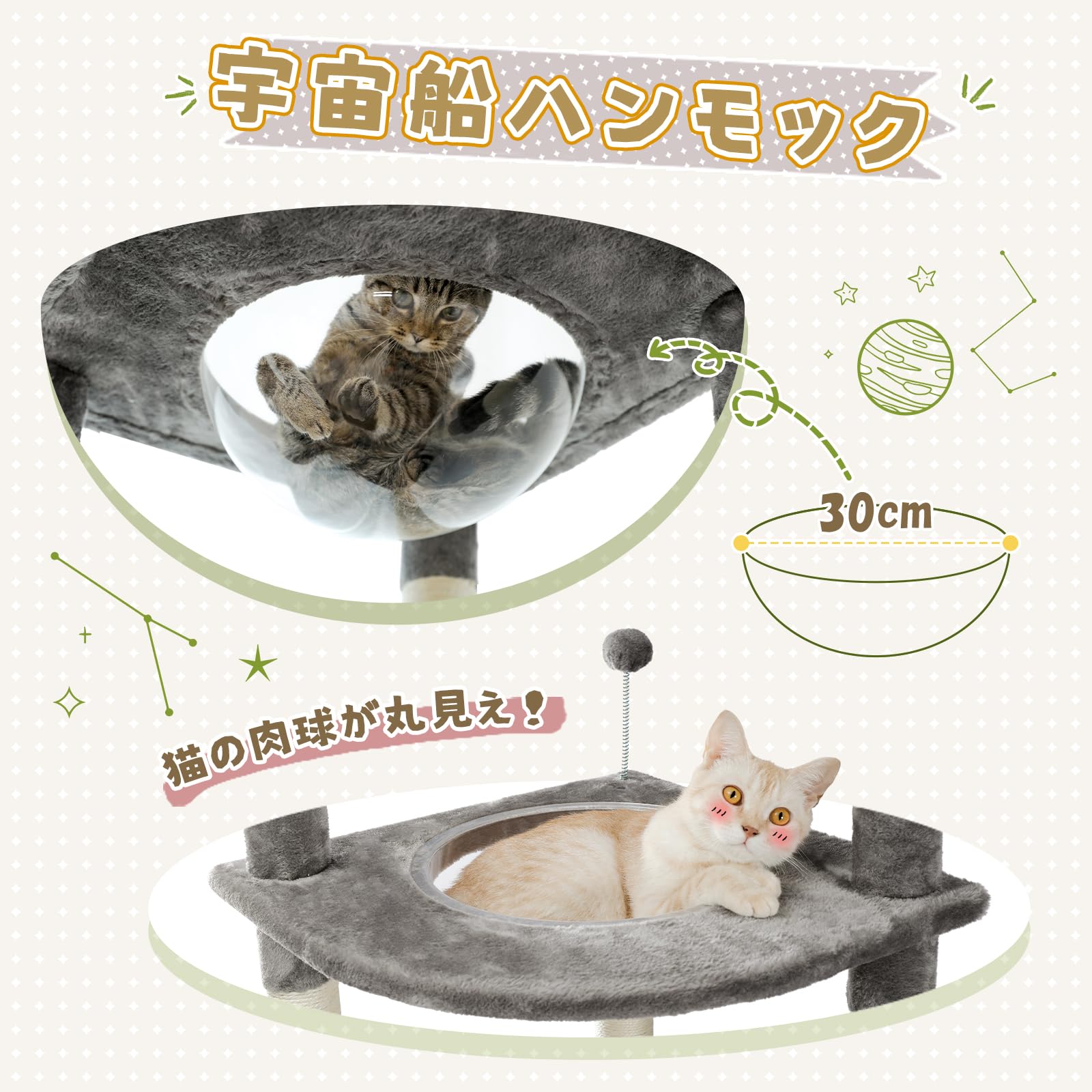 Amazon | PETEPELA(ぺテぺラ) キャットタワー 突っ張り スリム 猫
