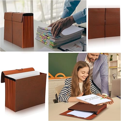 Miniatura 10 de PerKoop Carpeta de archivos expandible con solapa de 7 pulgadas de expansión con cierre de cordón elástico, carpeta de archivos expansible, tamaño