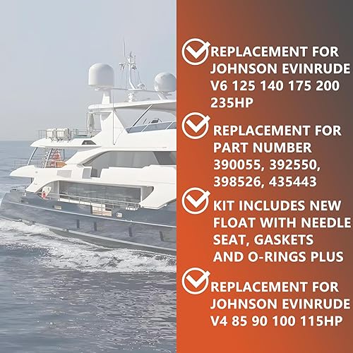 Miniatura 2 de labwork Kit de reconstrucción de carburador de repuesto para Johnson Evinrude V4 85 90 100 115HP V6 125 140 175 200 235HP