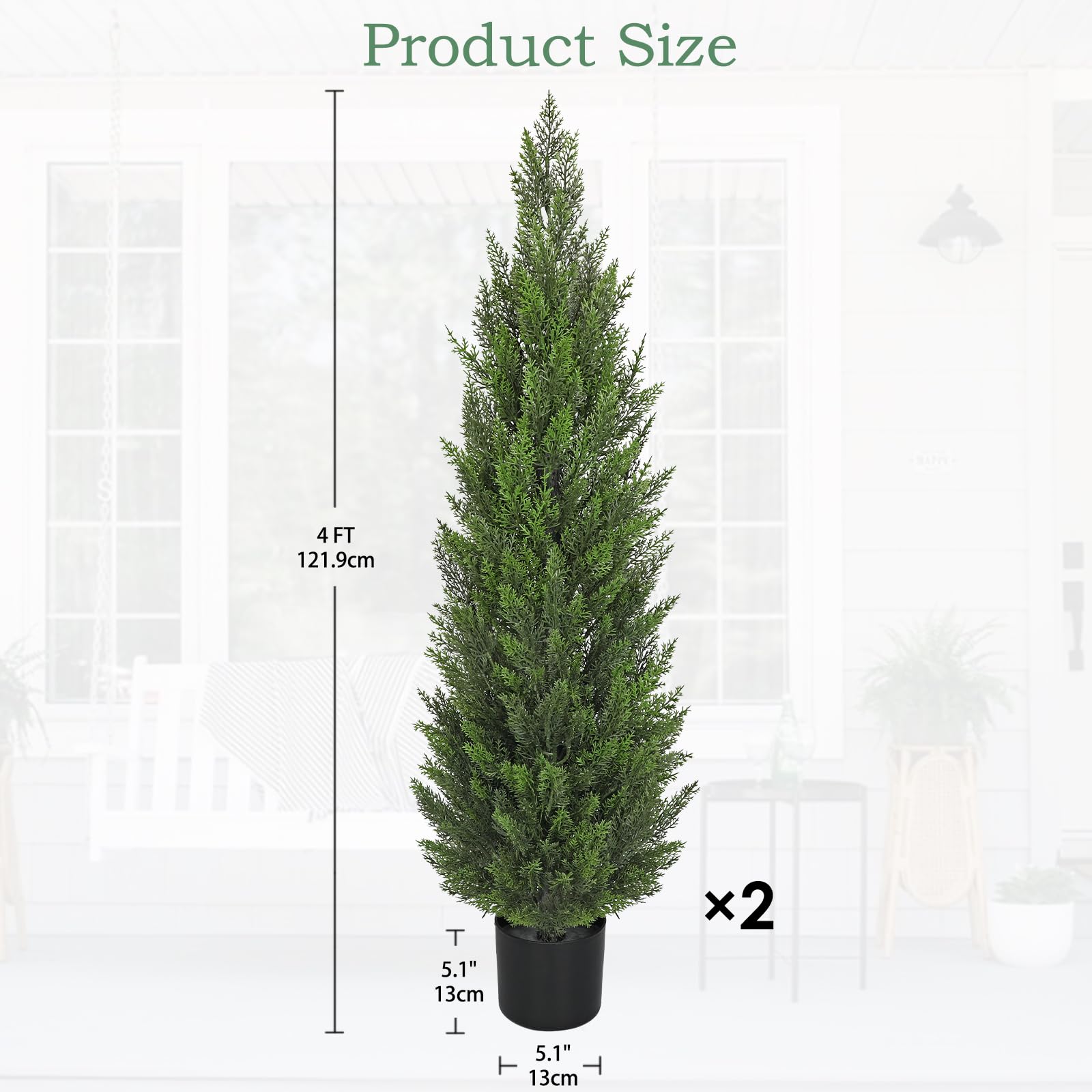Amazon.com: Briful 4FT Artificial Cedar Topiary Trees for Outdoor