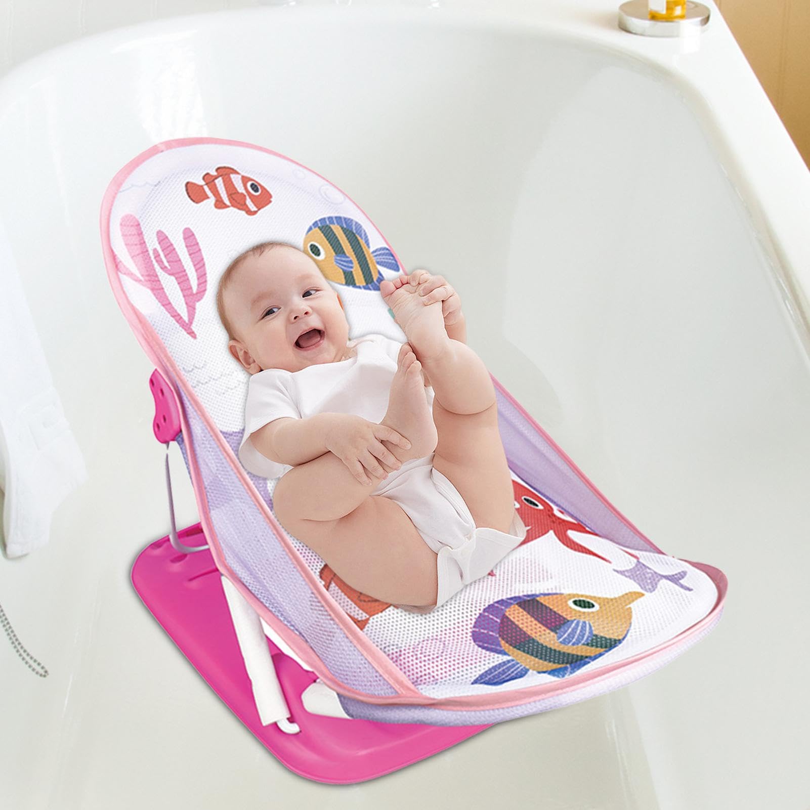 Asiento de baño para bebé – Silla de baño para bebé que ahorra espacio