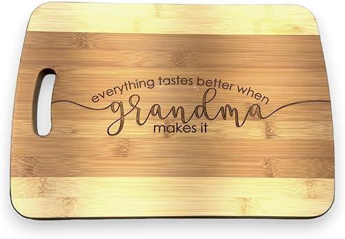 Bambú - Todo sabe mejor cuando la abuela lo hace tabla de cortar de 14 x 9.5 x 5 pulgadas