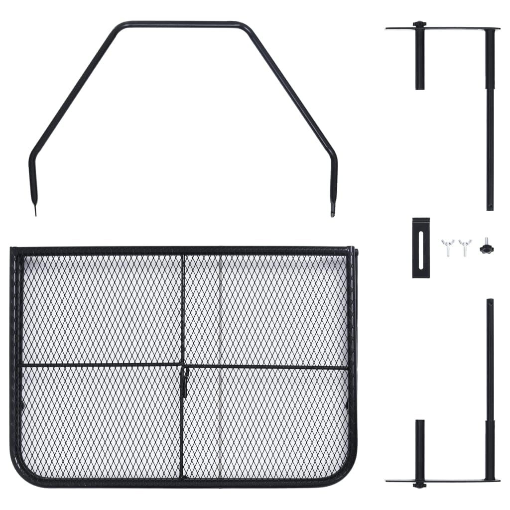 Makastle Table de Balcon Pliable, Pliable Appoint Table, Table Suspendue Rabattable, Petite Table Pliante Murale à Suspendre, Table Exterieur pour Terrasse, Noir 60x40 cm Acier
