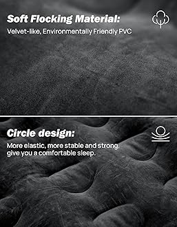 JOYTUTUS Truck Bed Air Mattress for 5.5-5.8Ft, Full Size Short Beds for Pickup Outdoor Camping, Truck Tent Accessories with Carry Bag & Cup Holder & Cavity Design, Black