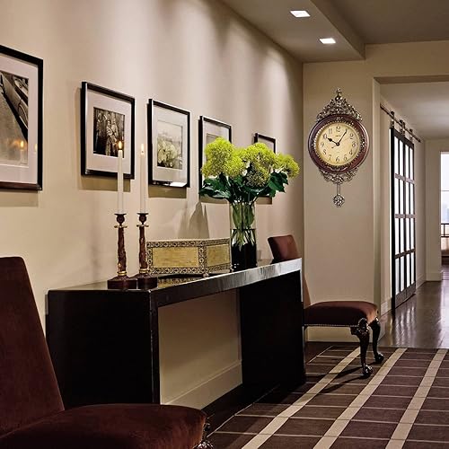 Miniatura 3 de Reloj de pared de péndulo adornado estilo victoriano