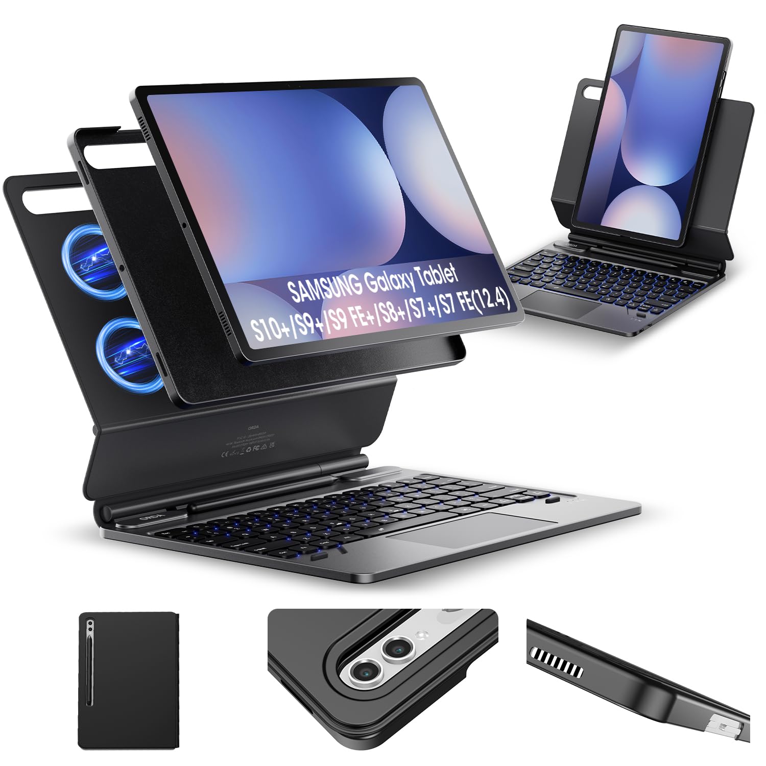 Amazon.com: ORDA Keyboard Case for Samsung Galaxy Tab S10+ Plus