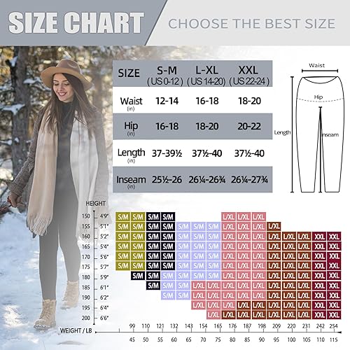 Miniatura 6 de Paquete de 3 leggings con forro polar para mujer, de cintura alta, cálidos, de invierno, para yoga, correr, entrenamiento, leggings térmicos