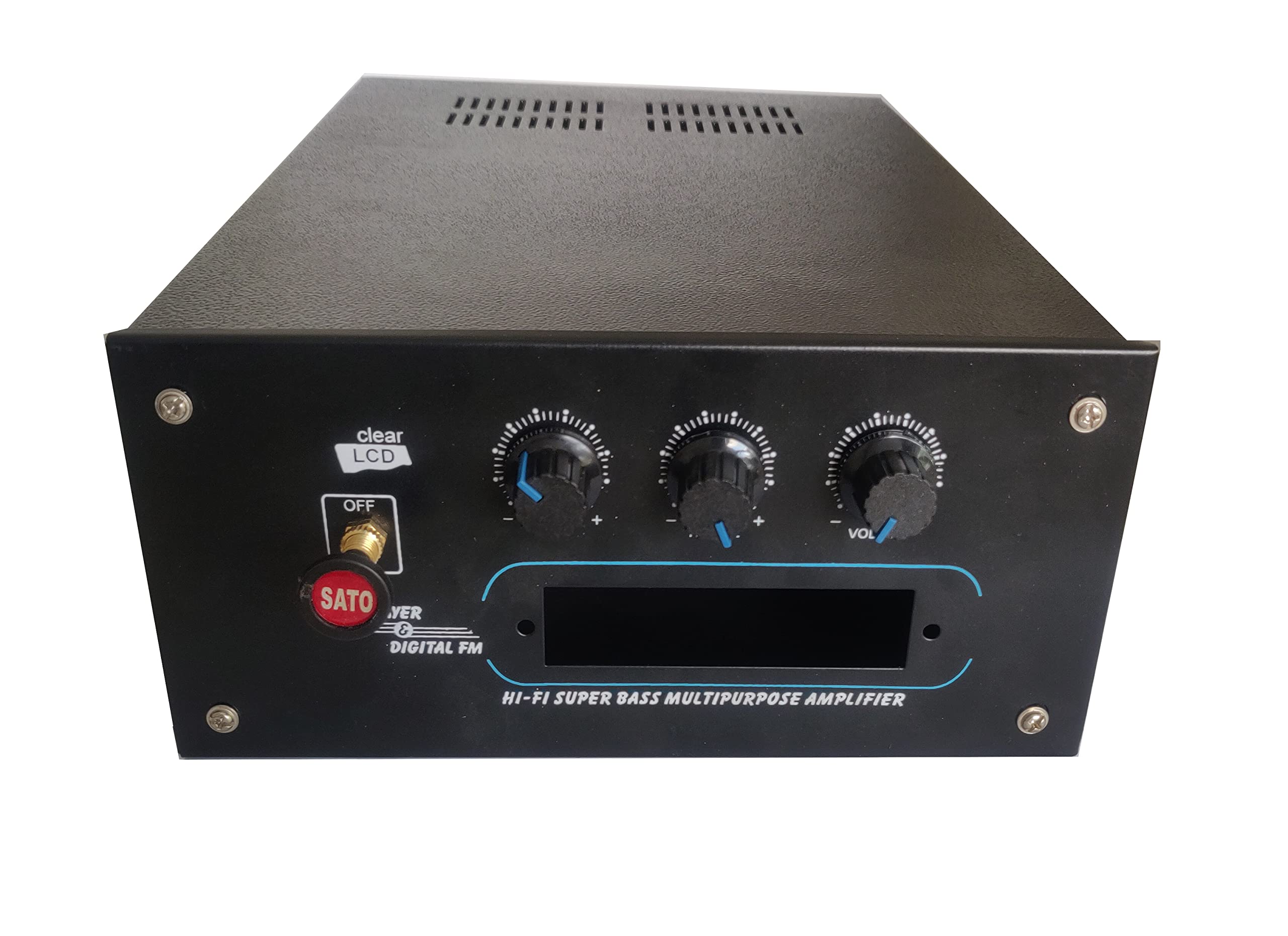 Salcon Heavy-Duty Amplifier Board Box Enclosure, Durable Sheet Material, Includes Screws, Fan, Volume Knobs, Single Power On/Off, for Vehicles Like Tractor, Rickshaw, etc-image-20
