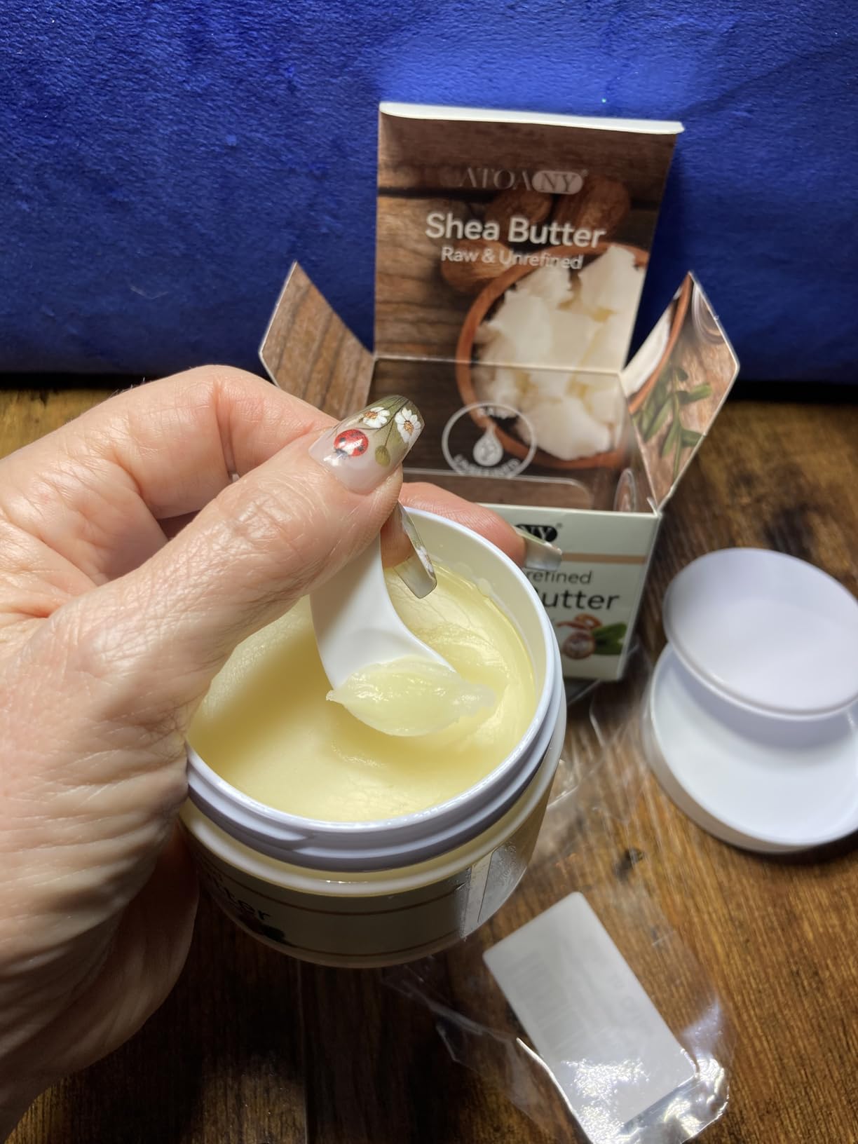 XIAMOFUZHOU 100% Pure & Nature Shea Butter - 4.2 oz Moisturiser Deep Hydration Nourishment Nourishing Vitamins Non-greasy Raw Shea Butter For All Skin Types Body & Hair Type
