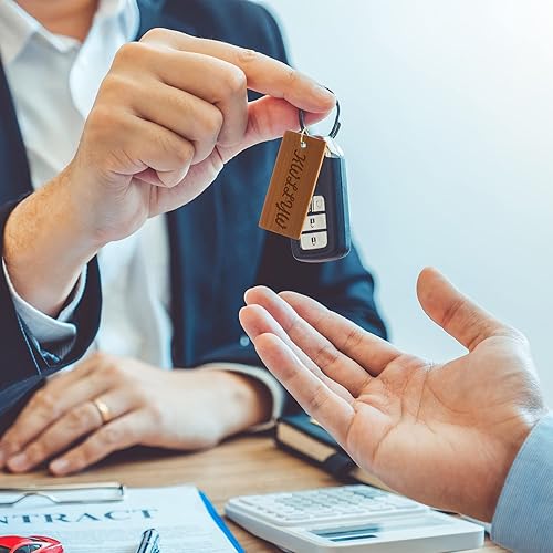 Miniatura 5 de ANCIRS 100 etiquetas rectangulares de madera de 1.772 x 0.787 in para llavero, de bambú en blanco sin terminar para pintura láser, grabado