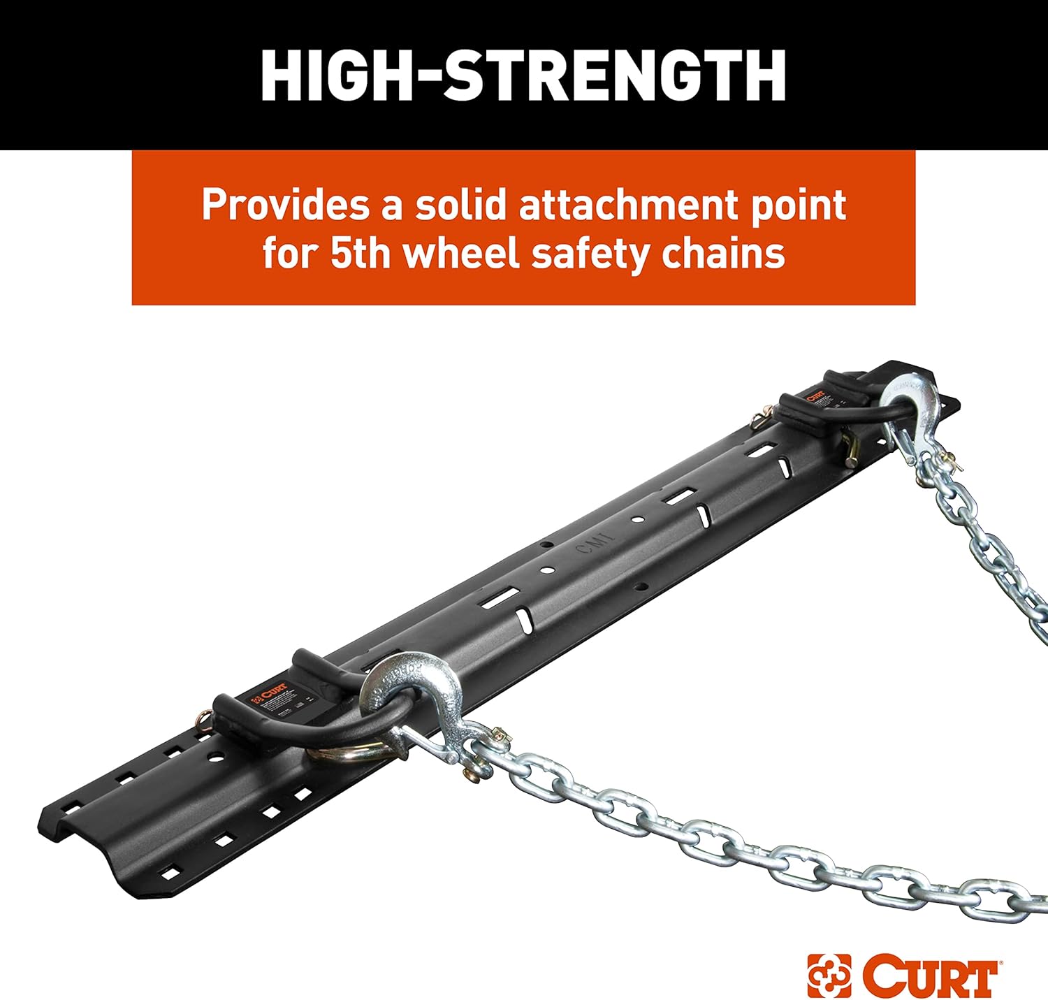 CURT 16612 CrossWing 5th Wheel Safety Chain Assembly with Rail Anchors