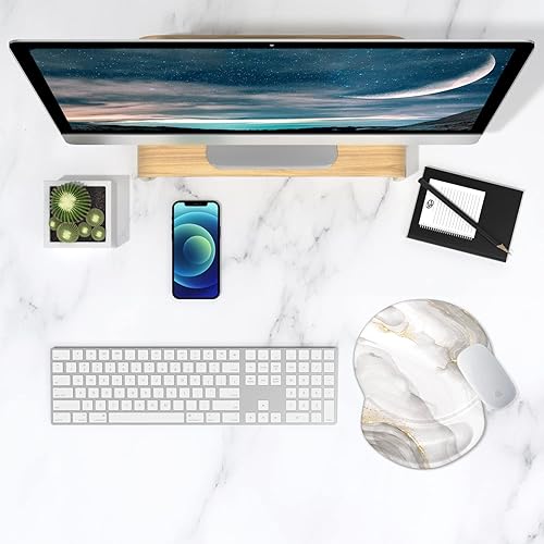 Miniatura 7 de ITNRSIIET Alfombrilla ergonómica para mouse con soporte de muñeca de gel, reposamuñecas pequeña, superficie lisa, base de poliuretano