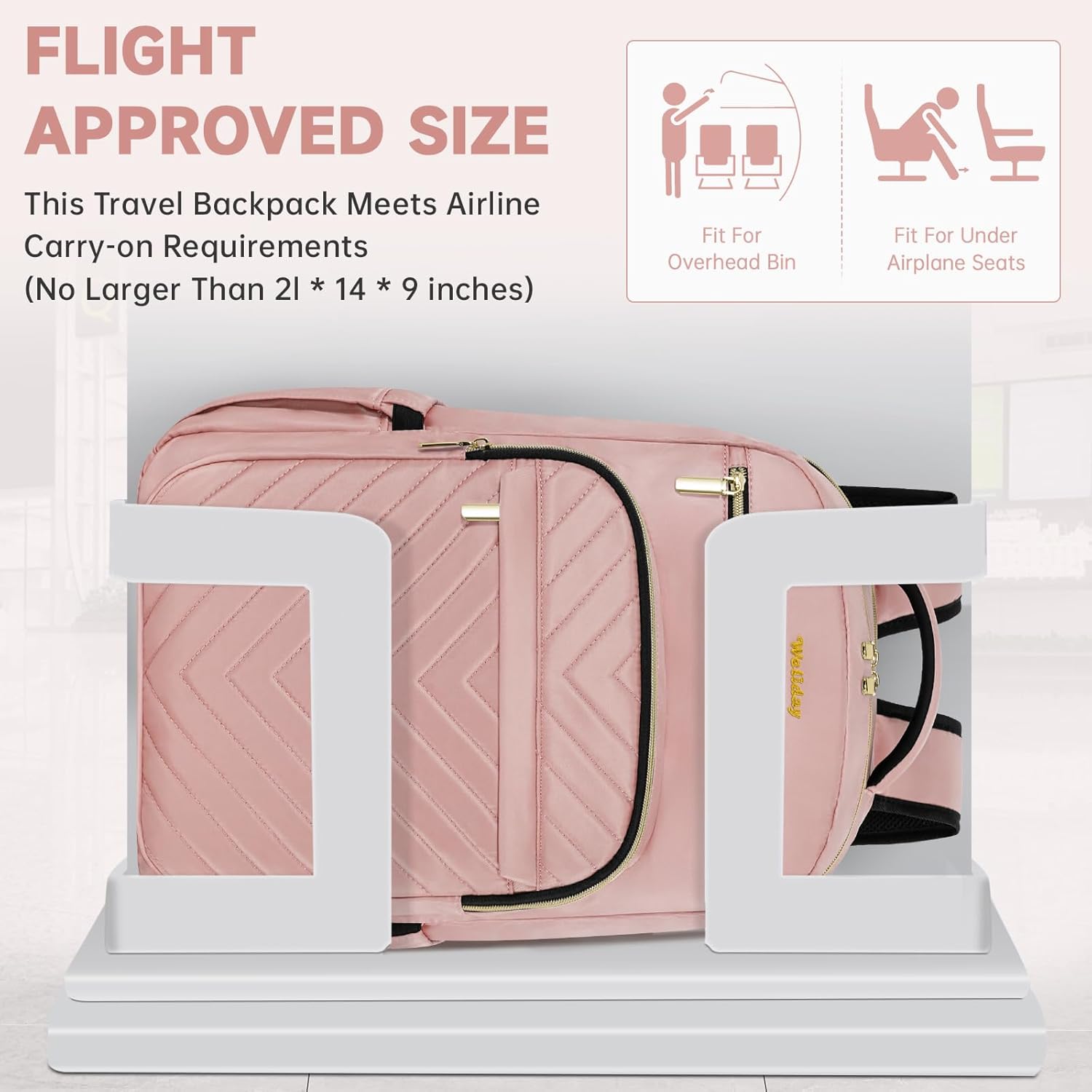 15.6 Inch Laptop Backpack for Women, Large Capacity Travel Backpack Purse with Multiple Pockets and Compartments Work Business Backpacks Teacher Bags, A-Pink