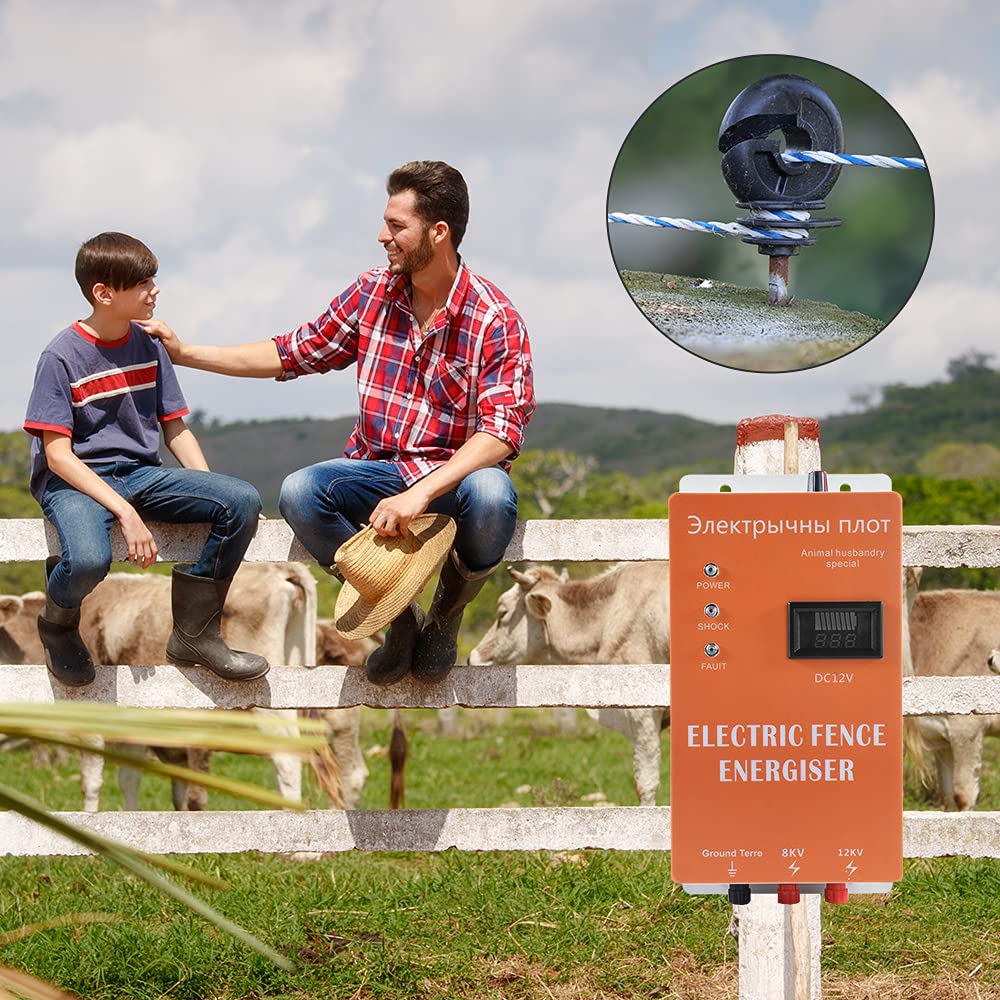Cercado Pastor Electrico para Caballos, Cerca Eléctrica para Perros, Pastor Electrico Solar de Alto Voltaje Seguro, Granja de animales Cerca Eléctrica Pastores Electricos