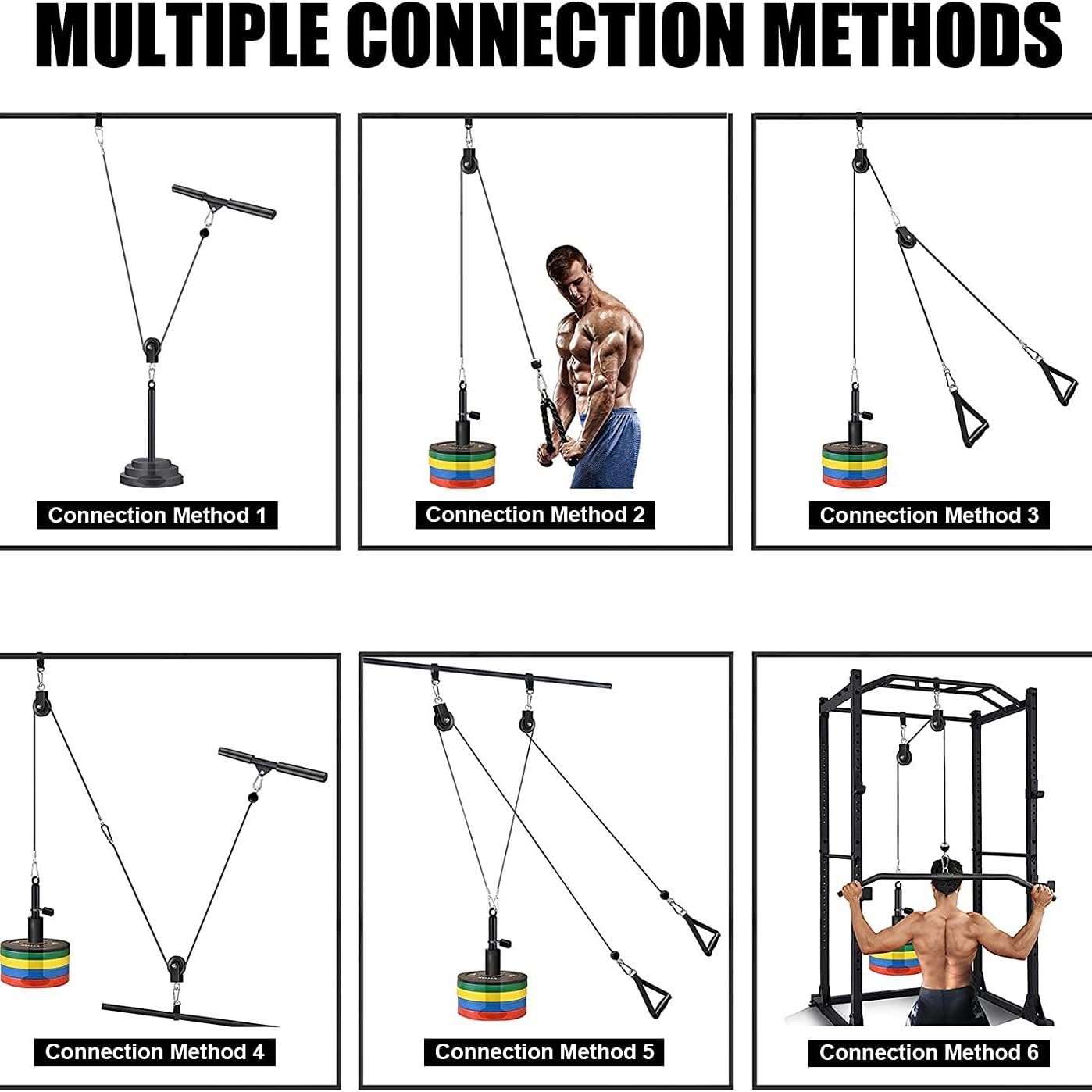Sistema de polea para gimnasio, sistema de polea de peso por cable, fitness, tríceps, entrenador de tríceps, torre de poleas para el hogar, equipos deportivos, máquina de cable