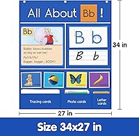 Vista 4 de Auchq All About Letter Pocket Chart, Letter of The Day/Week Activity Wall-Provides Student Daily Practice in Learning The Alphabet, Chants