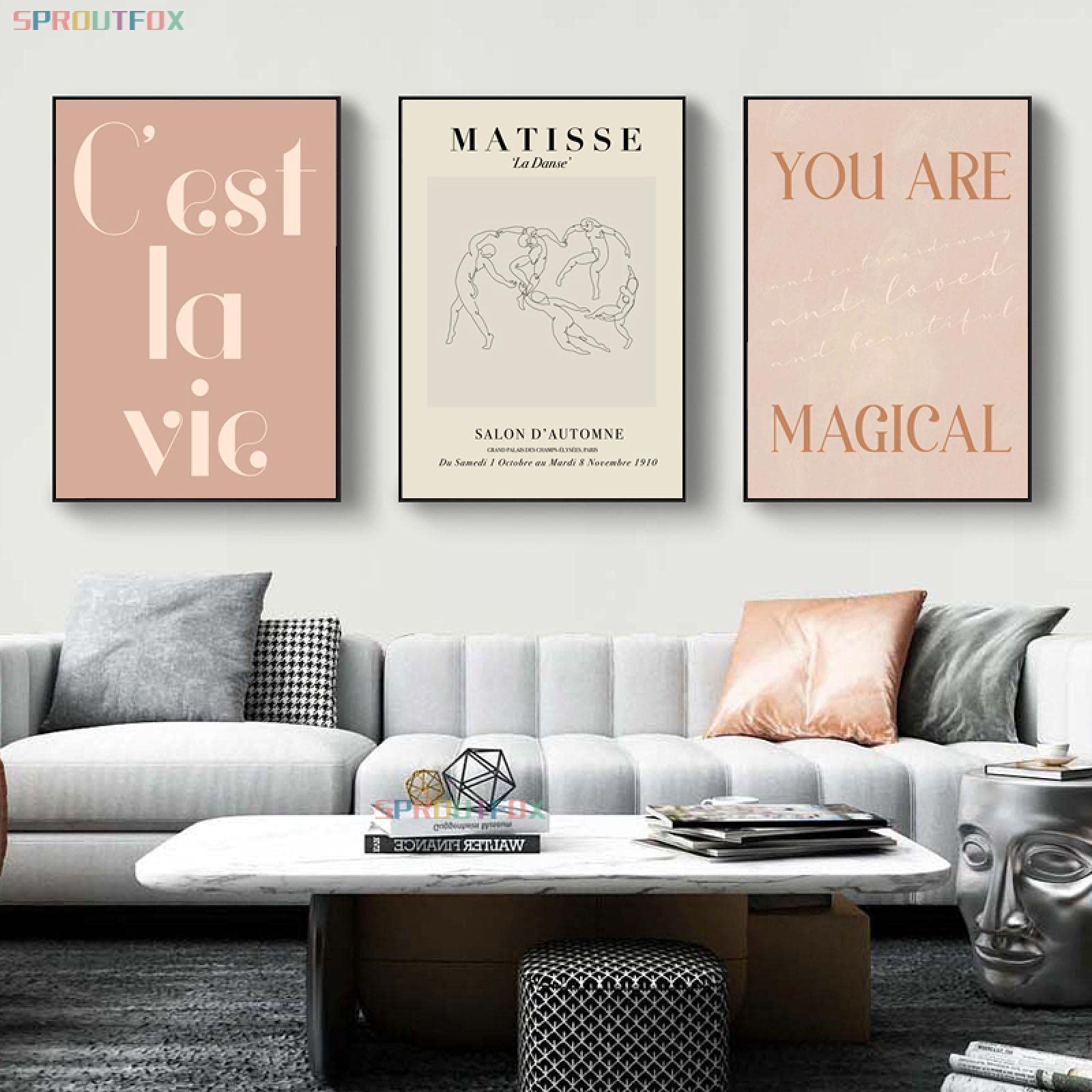 Affiche Matisse lot de 3 toiles de nature abstraite déco murale 30x45cm