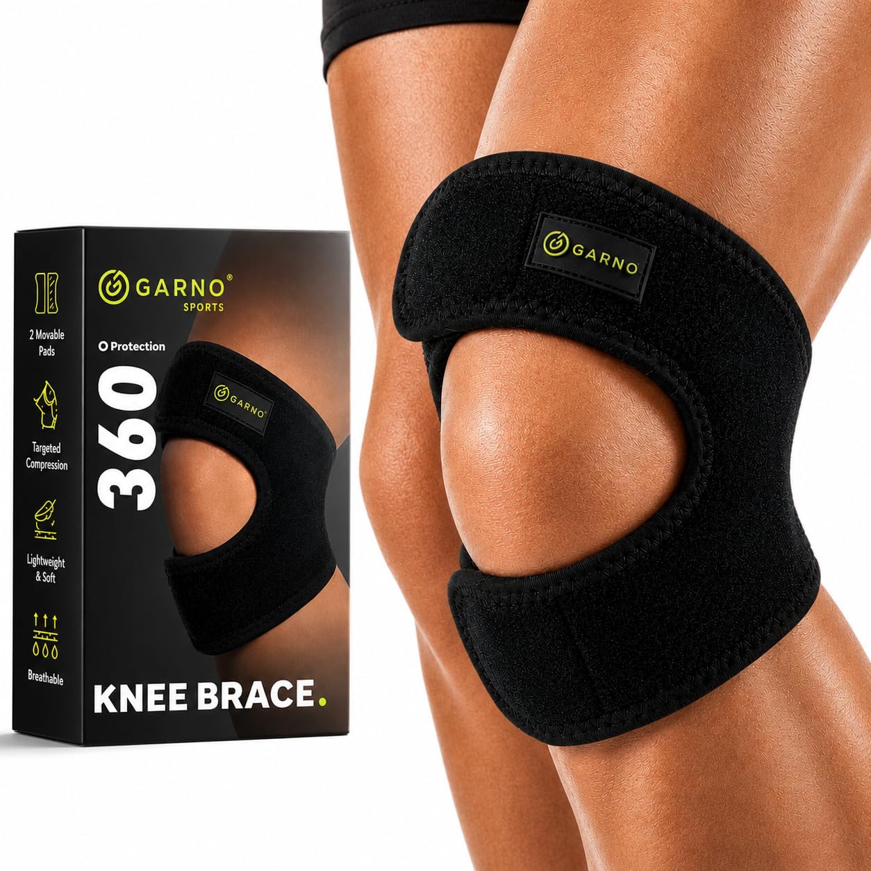 Knee Brace for Women & Men, Patellar Tendon Support Strap (XL/2XL) | Plus Size Knee Strap for Pain Relief, MCL, IT Band, Open Patella Stabilizer & Support for Gym, Working Out, Sports