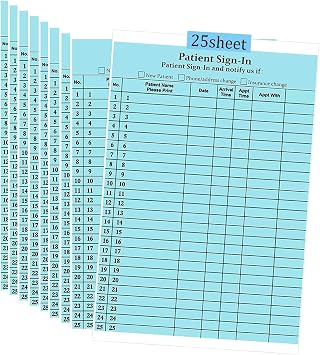 Patient Sign in Sheet Labels for Medical Offices Dental Clinics HIPAA Compliant Self-Adhesive Sign in Sheets for Healthcare Front Desk, 8.5x11 Privacy Protection Visitor Log Labels, 25 Sheets/Pack