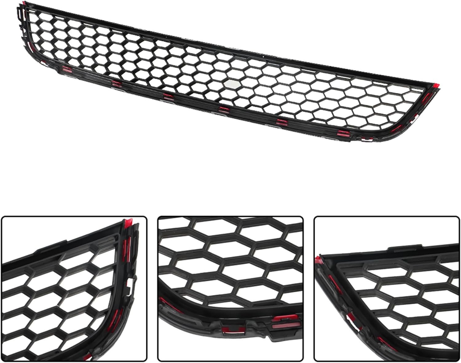 Front Upper Lower Grille Red Trim With Bezel Replacement for VW Jetta MK6 Sedan 2011 2012 2013 2014