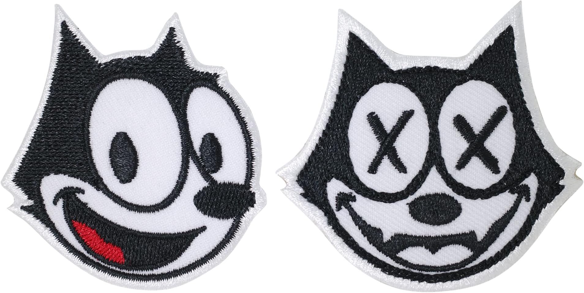 2 Pcs Felix Patches Iron on Embroidered Badge Saw On Patch for Jeans, Clothing, Bags, Jackets, Caps