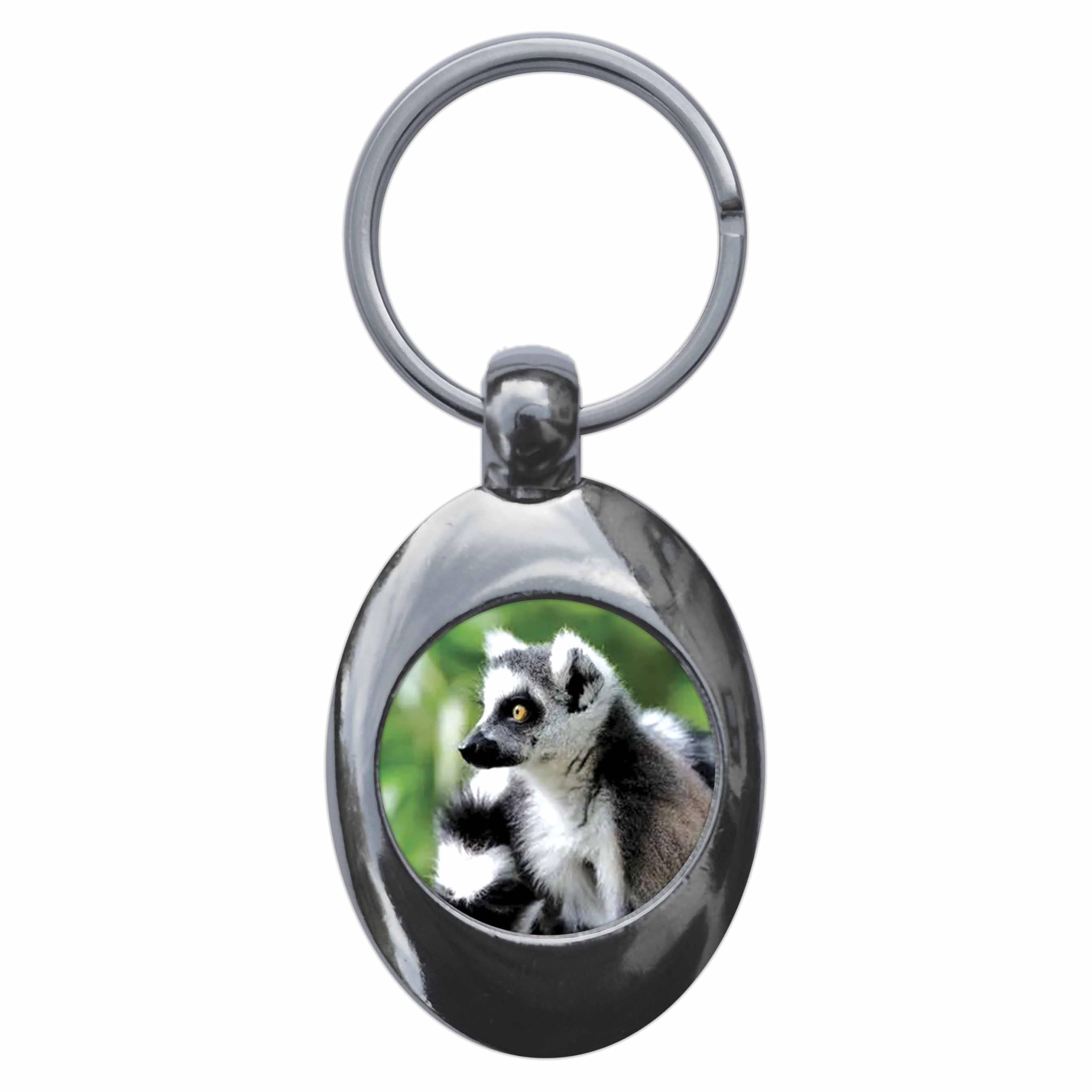 Ozorath Ring Tailed Lemur Keyring Keychain With Trolley Coin