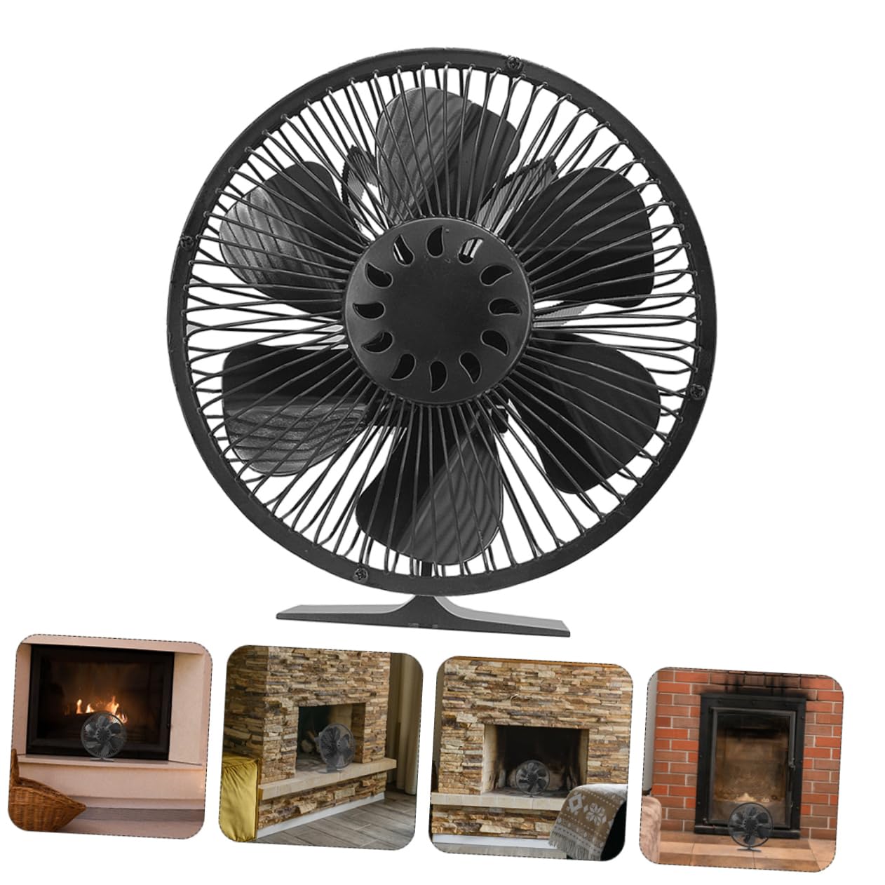 Cabilock Ventilador De Chimenea De 6 Aspas Portátil y Práctico Para Estufas De Leña