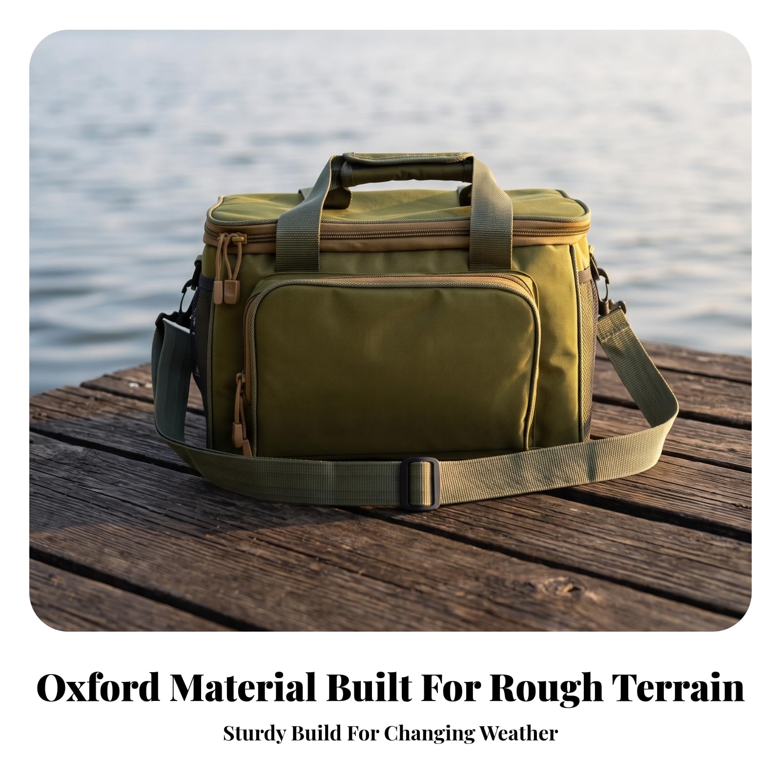 Borsa per Attrezzatura da Pesca Grande | Tasche a Rete Laterali, Struttura Semirigida, Borsa da Pesca, Pescatori