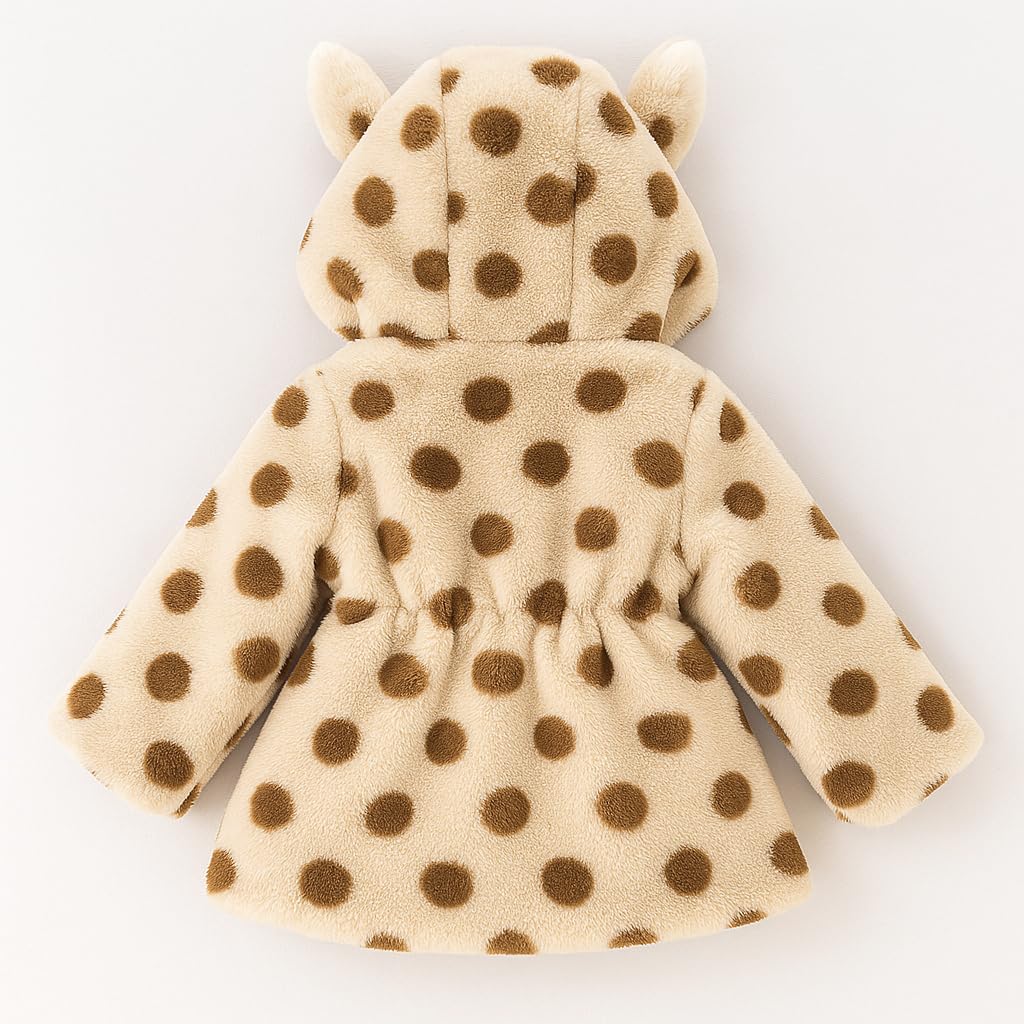 Bold N Elegant Wool Fur Warm Winter Outerwear Hooded Baby Jacket Coat with Soft Plush Teddy Bear Bag for Infant Toddler Boy Girl Kids (IN,12-24 Months, Brown) 1