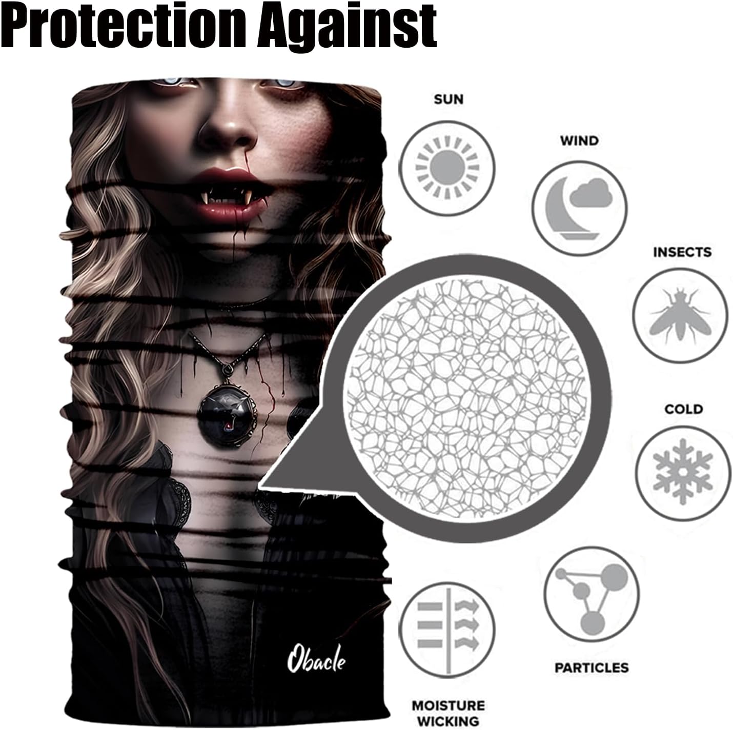 Obacle Skull Face Mask for Women Dust Wind Sun Protection Rave Festival Riding - Image 5