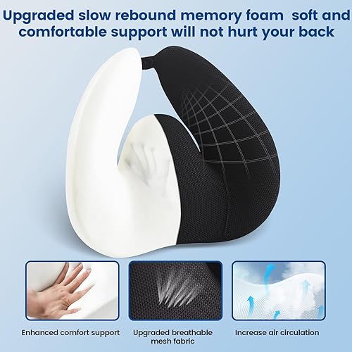 Miniatura 5 de Almohada de apoyo lumbar, almohada de apoyo lumbar para silla de oficina, soporte lumbar para automóvil, soporte de espalda para silla, soporte