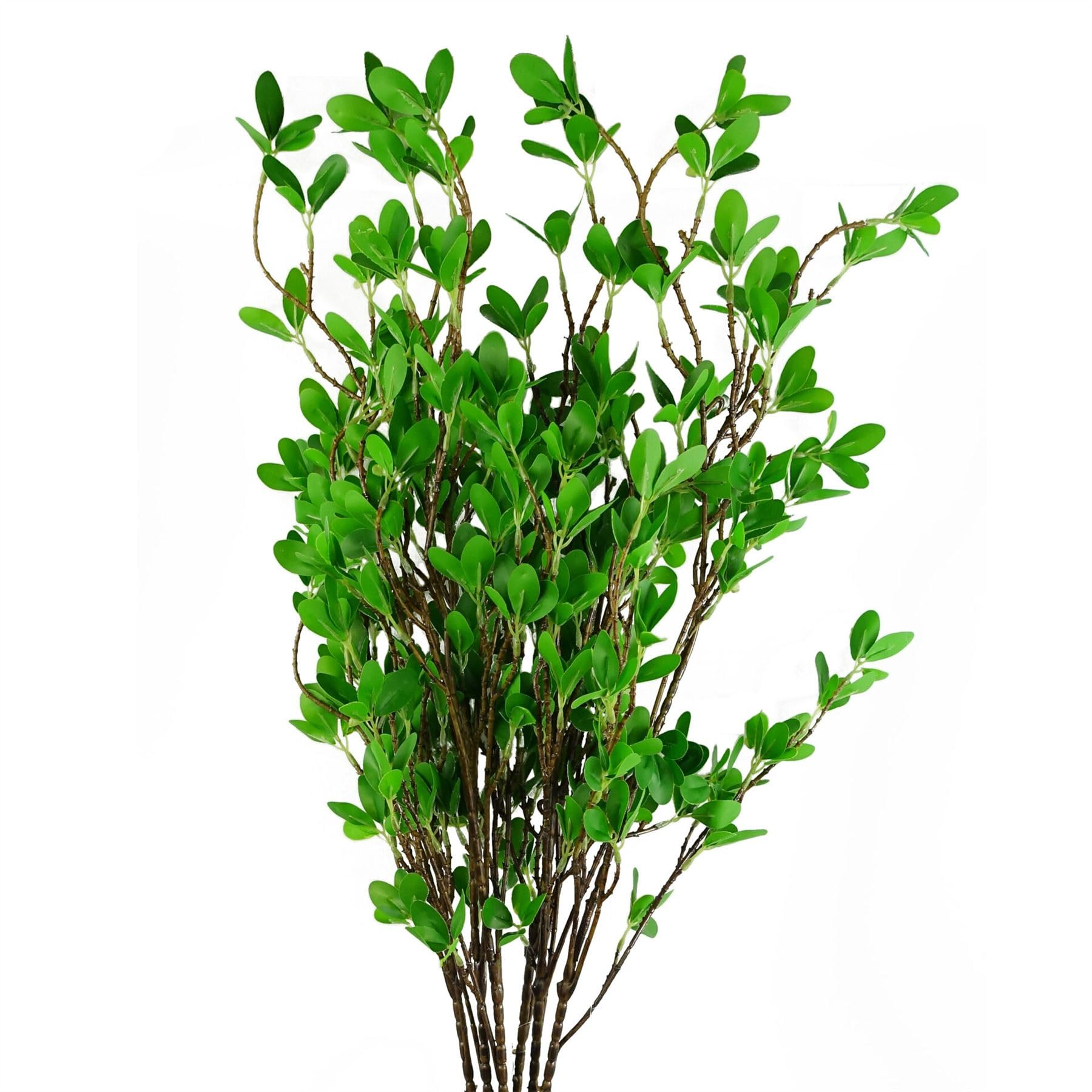 Artificial Ficus Stem - 100cm - Pack of 6 - Green Plastic Leaves