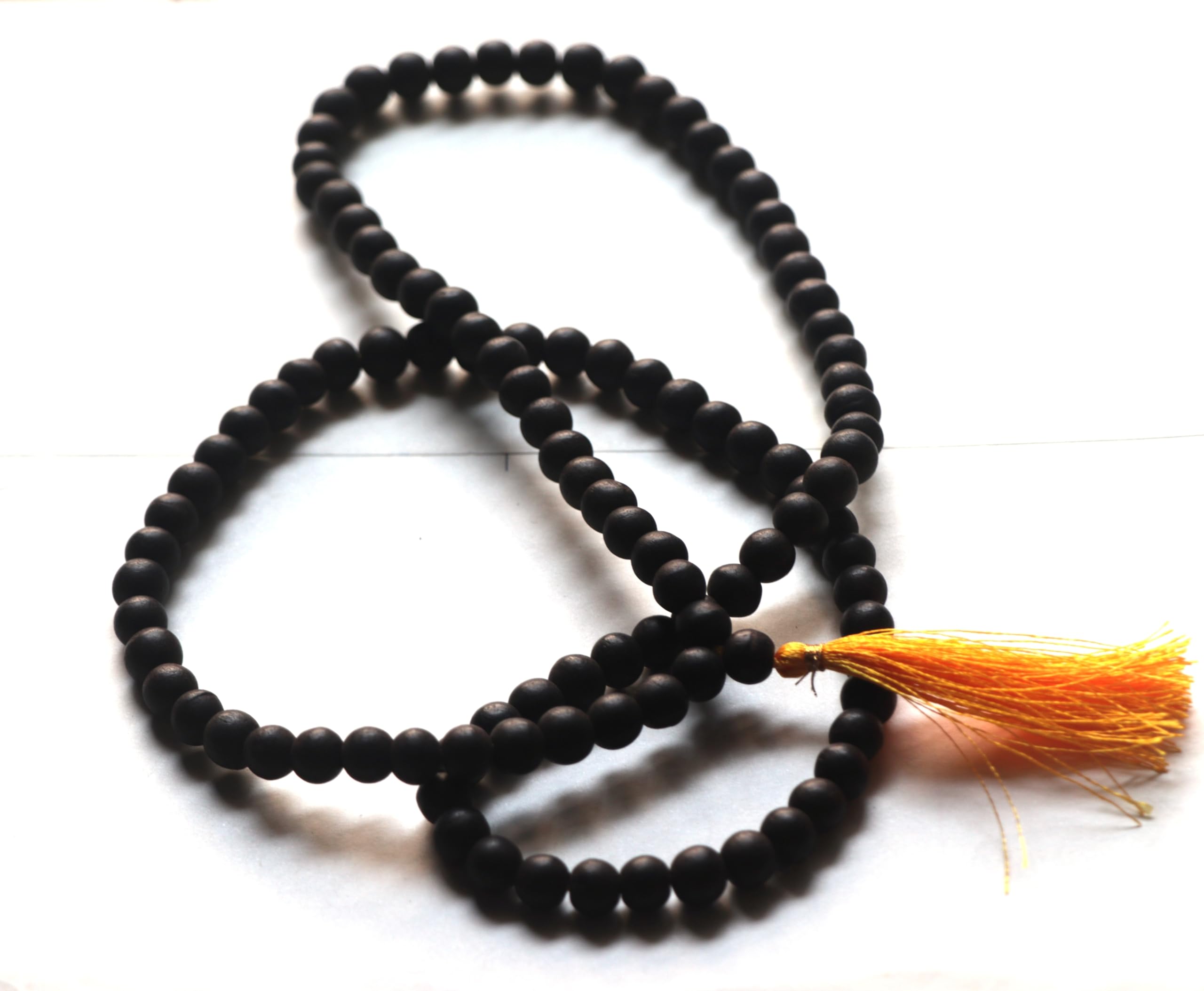 Shivoham Natural Unpolished Karungali Malai Original Lab Certified - Heavy Premium Beads | Karungali Malai 8mm - Natural Black Ebony - கருங்காலி மாலை