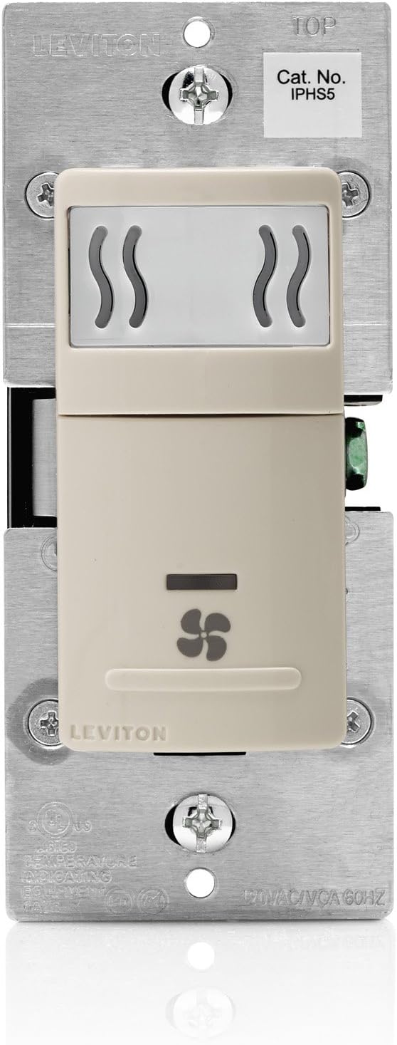 Leviton Humidity Sensor and Fan Control, Single Pole, 600W Incandescent