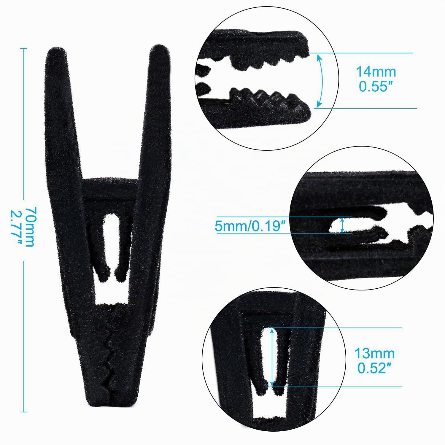 Negro Pinza de Perchas,24 Piezas Perchas de Terciopelo Clips Negro Pantalones Perchas Pinzas Fuerte Finger Flocked Clips para Colgar Pantalones Faldas Prendas