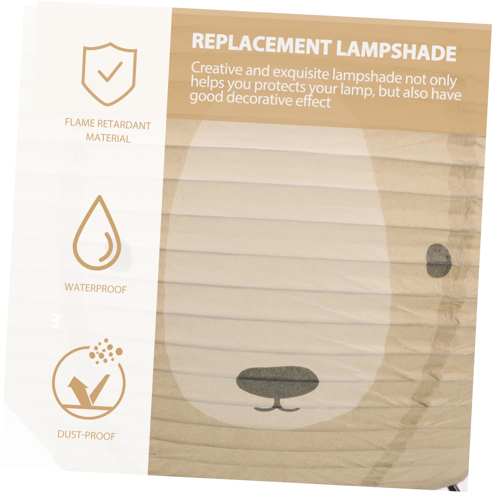 Paralume Carta di Riso Beige, Lampada Sospesa Decorativa