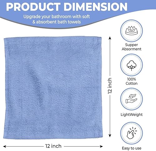 Miniatura 9 de QUBA LINEN Juego de 6 toallas de mano de alta calidad, (16 x 28 pulgadas), algodón ultra suave y altamente absorbente, para baño, gimnasio, ducha,