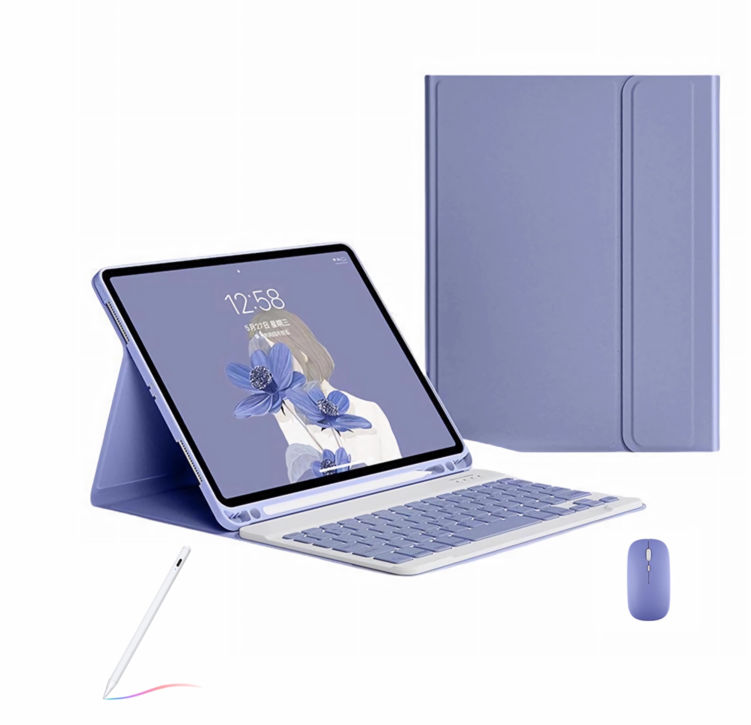 Custodia con tastiera per Samsung Galaxy Tab A11 Plus/A11+ 11 pollici 2025, Galaxy Tab A9 Plus/A9+ 11 pollici, tastiera Bluetooth con mouse wireless, cover protettiva con supporto