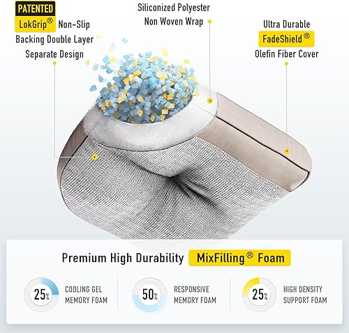 Miniatura 2 de SUNROX LokGrip - Cojines de espuma viscoelástica de gel antideslizante para sillas de comedor, alivio del dolor de coxis, resistentes a las manchas,