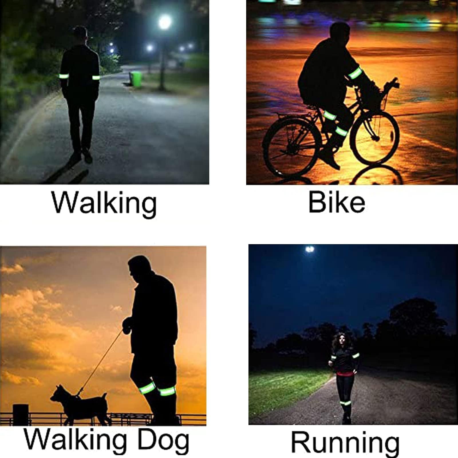 STEEL 2 Brassards Réfléchissants, Bandes Élastiques Réglables 30-50 C, Accessoires De Sécurité