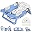 MoreFeel Collapsible Baby Bathtub for Newborn with Thermometer & 1 Hooded Towel & 1 Soft Floating Cushion,Portable Travel Bathtub with Drain Hole, Durable Foldable Baby Tubs for Infants to Toddler