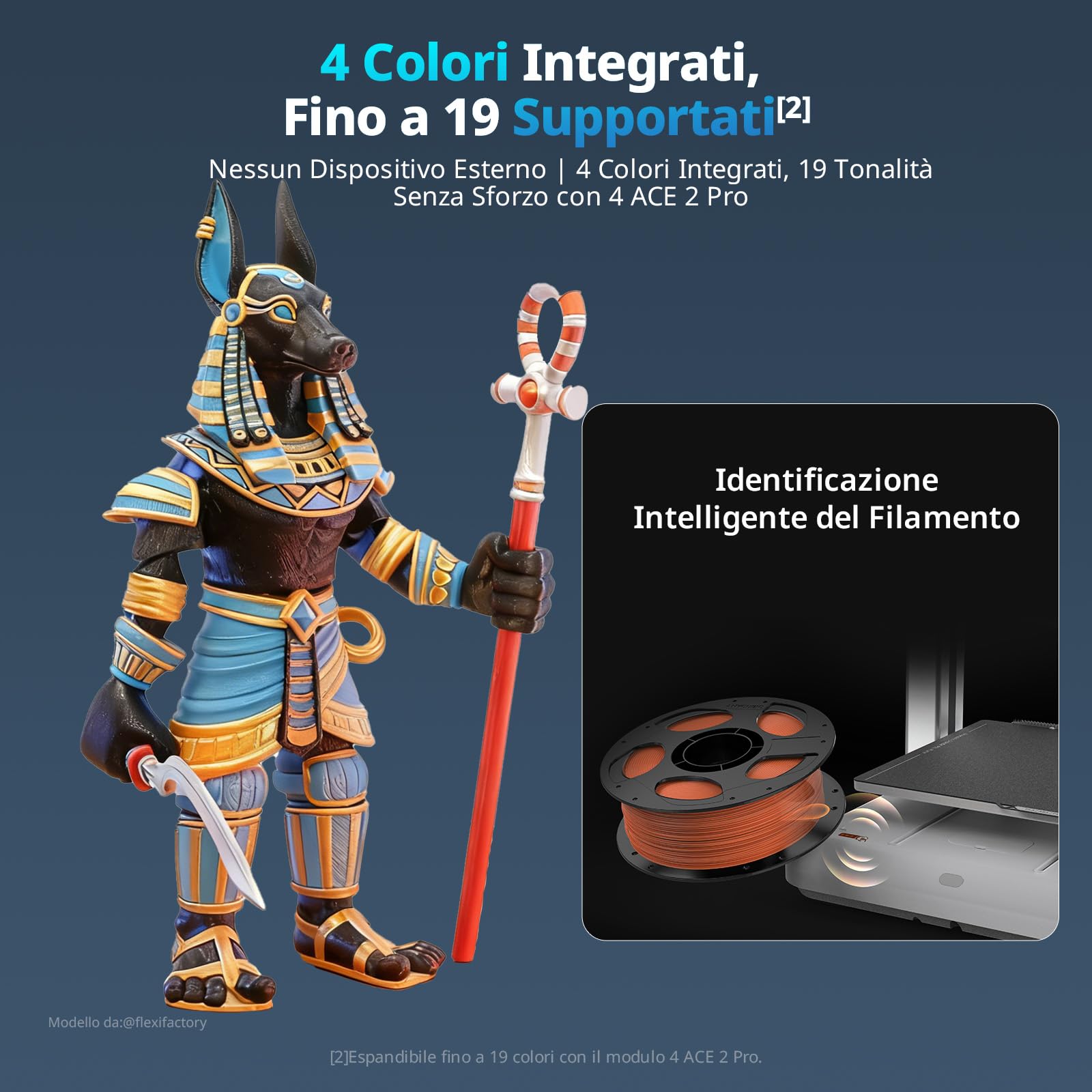 Anycubic Kobra X Stampante 3D, Stampa a 4 Colori, Fino a 19 Colori, Risparmio di Materiale Doppio, Stampa ad Alta Velocità a 600 mm/s, Ugello a 300 °C, per Piccole Imprese e Studi, 260 x 260 x 260 mm