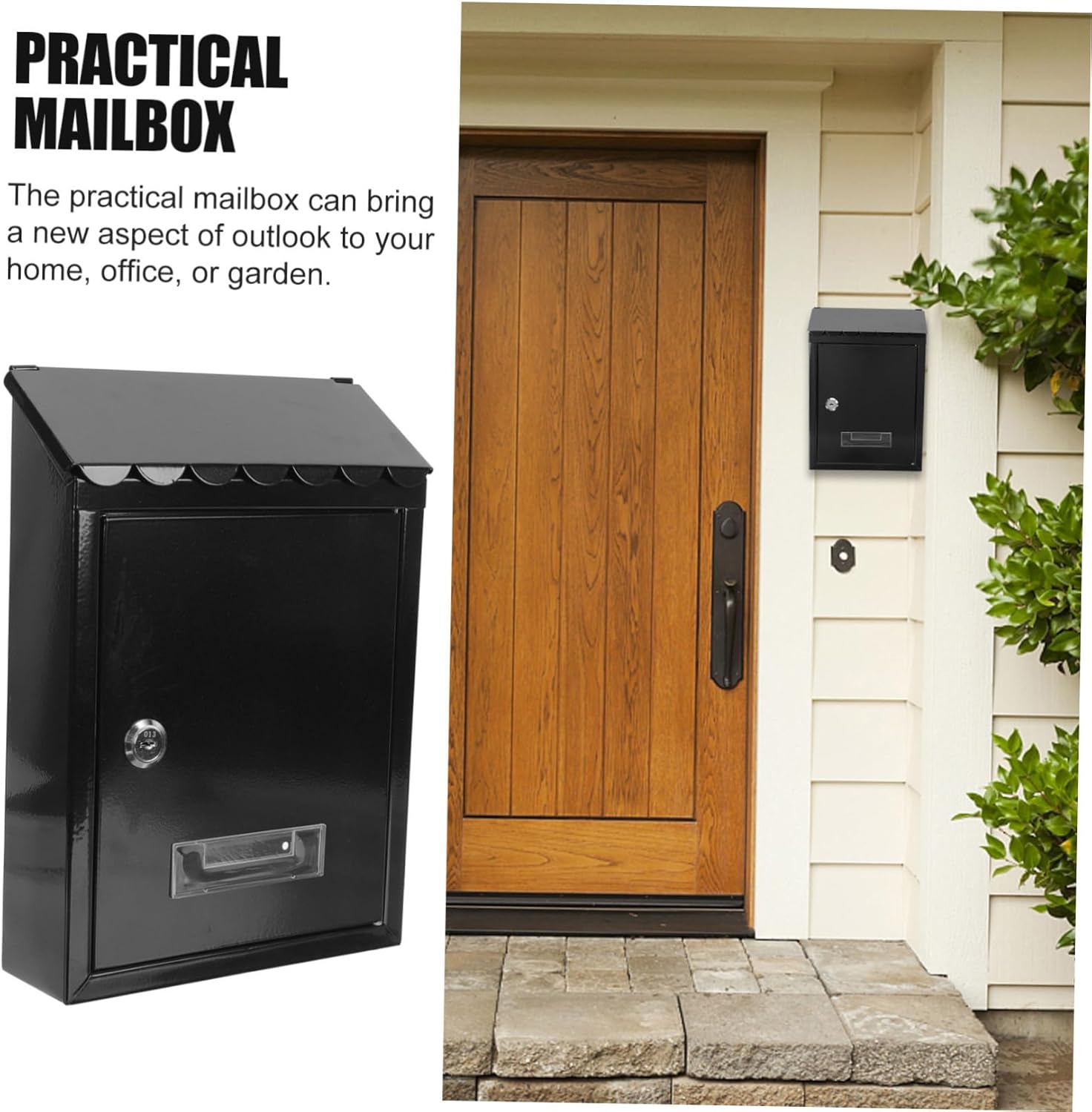 Vintage Lockable Wall-Mount Mailbox Metal Post Box for Outdoor Use Weatherproof Design for Home and Garden Decor Secure Storage for Letters and Newspapers