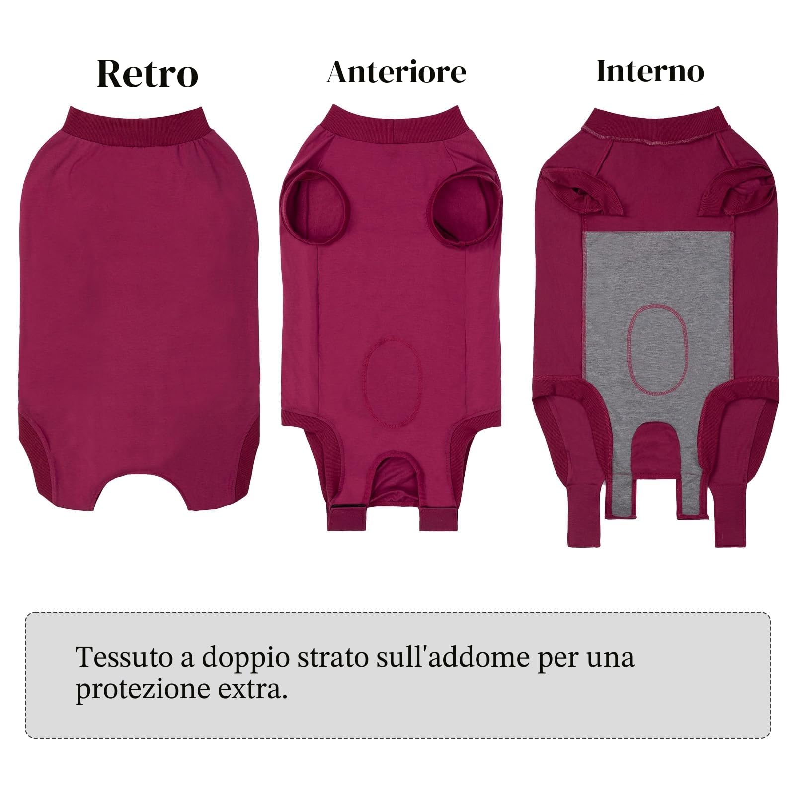 Body Post Operatorio Cane Femmina Maschio Tutina Post Operatoria Cane Tuta da Recupero Body per Cani dopo Sterilizzazione Fascia Addominale Post-operatoria Pigiama Vestito Chirurgico per Cani