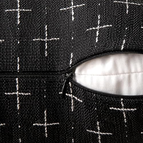 Miniatura 9 de MIULEE Paquete de 2 fundas de almohada decorativas de lino de arpillera, fundas de almohada modernas de estilo rústico tejido con textura para sofá