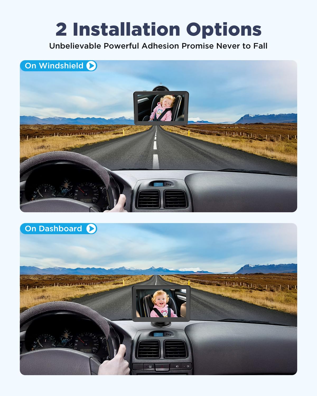 Ir Night Vision Camera Dual Baby Car Camera - Split Screen Monitor For ...