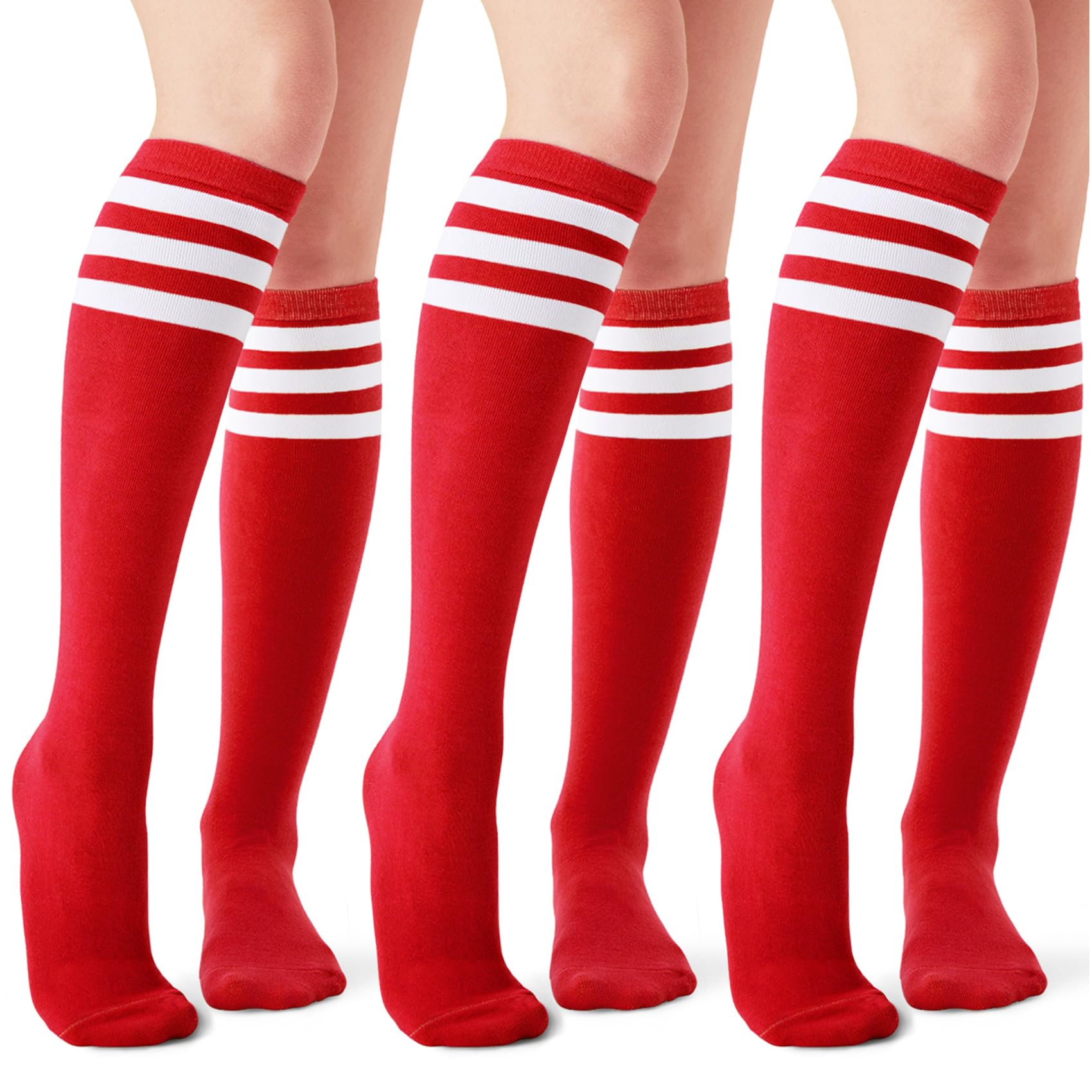 - Women's Knee High Athletic Socks Stripe Tube Outdoor Sport Socks 1-3 Pairs