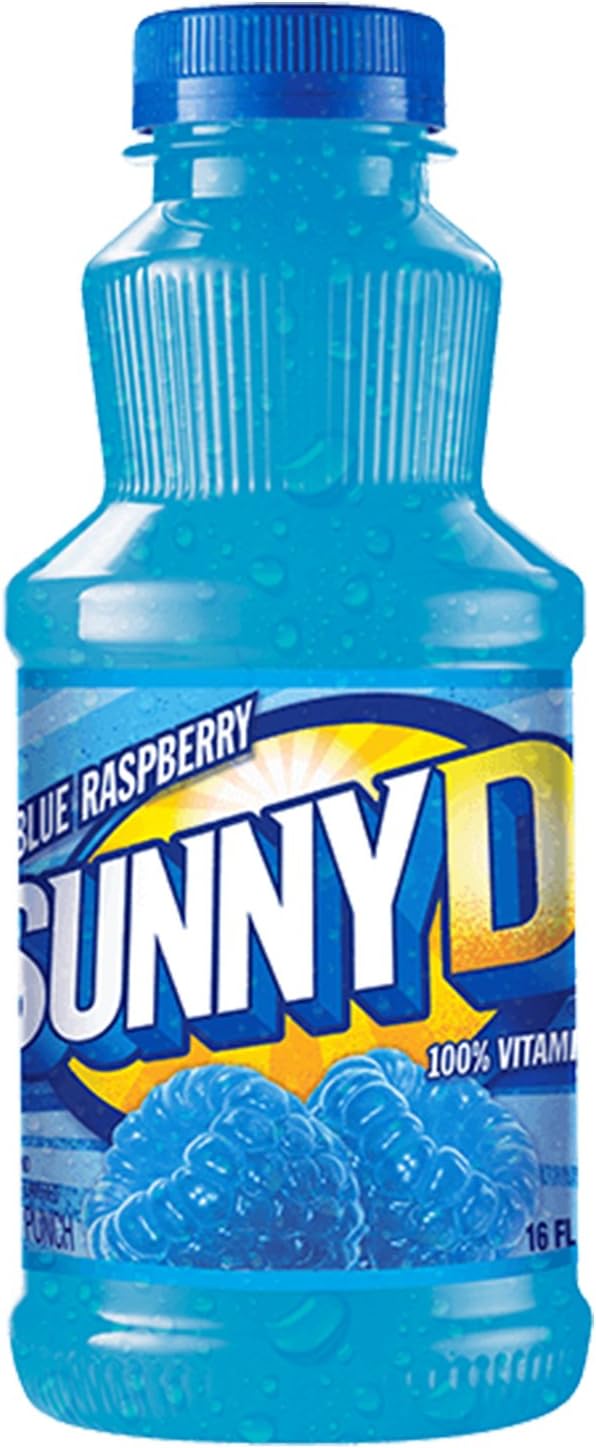 Sunny DelightOrange Fused Blue Raspberry Beverage, 16 Ounce Bottle, Pack of 12